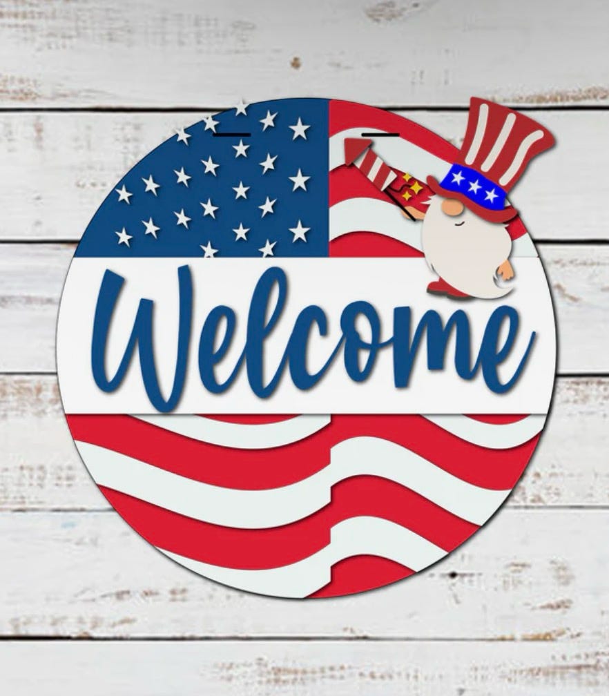 PATRIOTIC 3D Door Hangers (16")